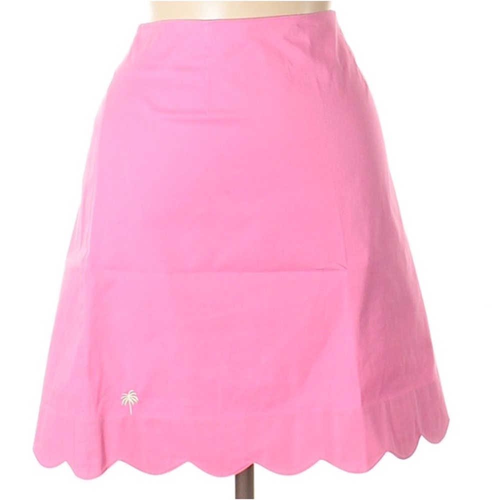 ▪️EUC Lilly Pink Scalloped Hem Knee Length Skirt